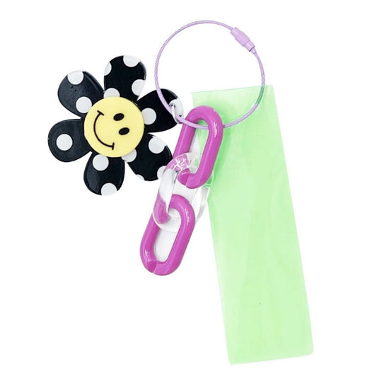 Neon Green Black Smiley Keychain Bag Charm|6.5 x 2.4 inches - Premium Wholesale Fashion Accessories from Pinktown - Just $10! Shop now at chiquestyles