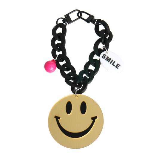 Gold Big Smile Keychain Bag Charm|7 x 2.5 inches - Premium Wholesale Fashion Accessories from Pinktown - Just $12! Shop now at chiquestyles