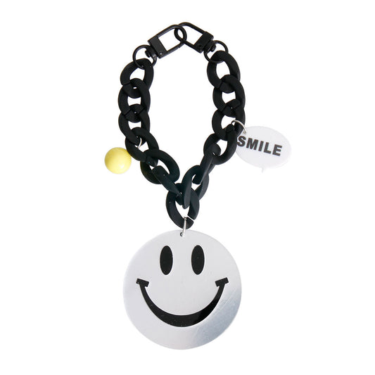 Silver Big Smile Keychain Bag Charm|7 x 2.5 inches - Premium Wholesale Fashion Accessories from Pinktown - Just $12! Shop now at chiquestyles