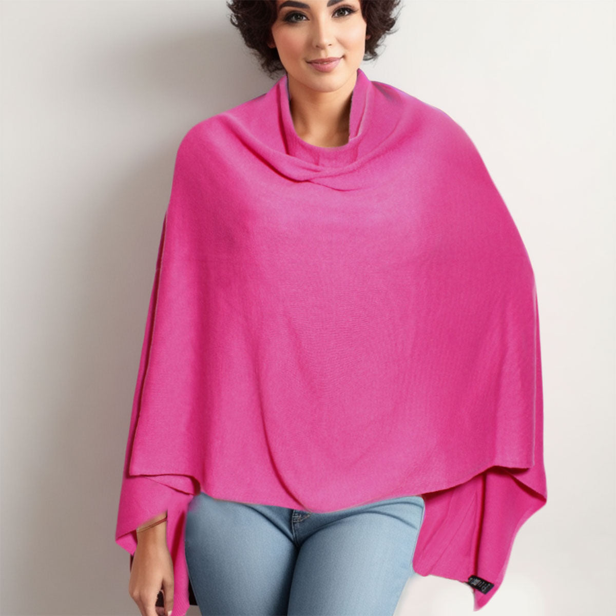 Scarf Poncho Acrylic Pink Convrtble Wrap for Women|24.8 x 75.6 inches - Premium Wholesale Fashion Accessories from Pinktown - Just $29! Shop now at chiquestyles