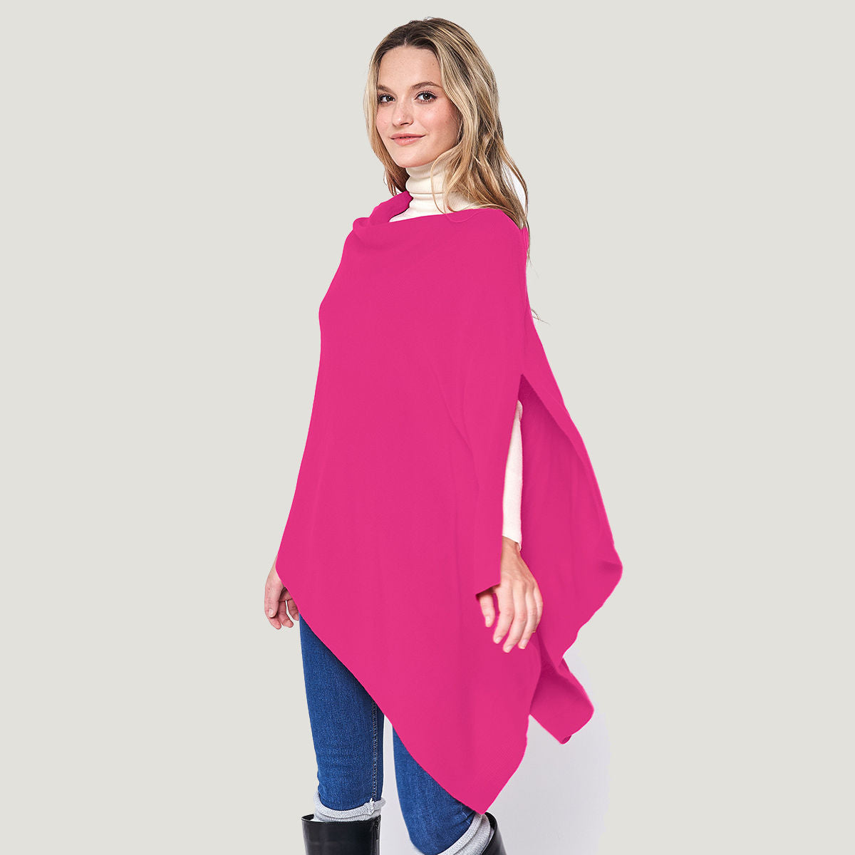 Scarf Poncho Acrylic Pink Convrtble Wrap for Women|24.8 x 75.6 inches - Premium Wholesale Fashion Accessories from Pinktown - Just $29! Shop now at chiquestyles