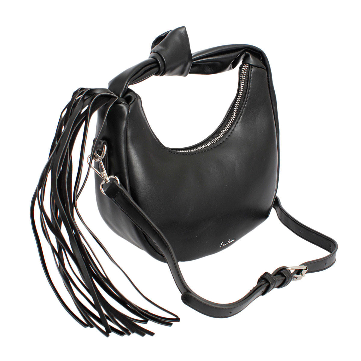 Purse Black Round Fringe Shoulder Bag for Women - Premium Wholesale Fashion Accessories from Pinktown - Just $40! Shop now at chiquestyles