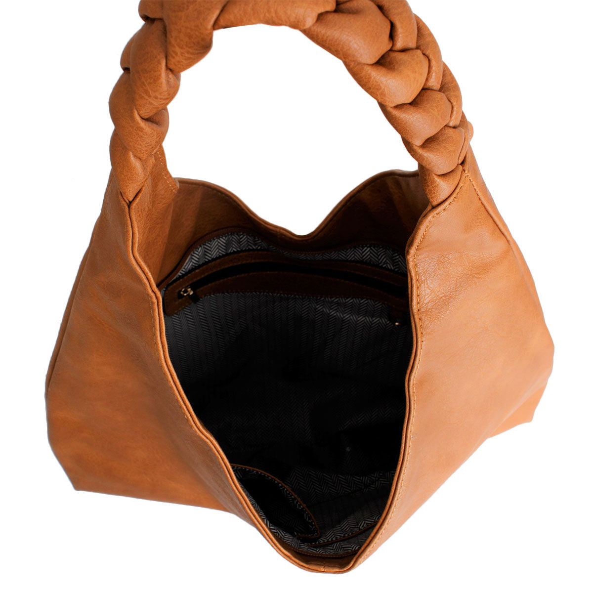 Brown Braided Hobo Bag|16.5 x 10.6 x 2 inches - Premium Wholesale Fashion Accessories from Pinktown - Just $46! Shop now at chiquestyles