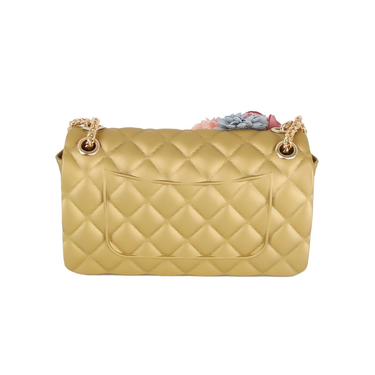 Purse Gold Quilted Jelly Crossbody Bag for Women - Premium Wholesale Fashion Accessories from Pinktown - Just $26! Shop now at chiquestyles