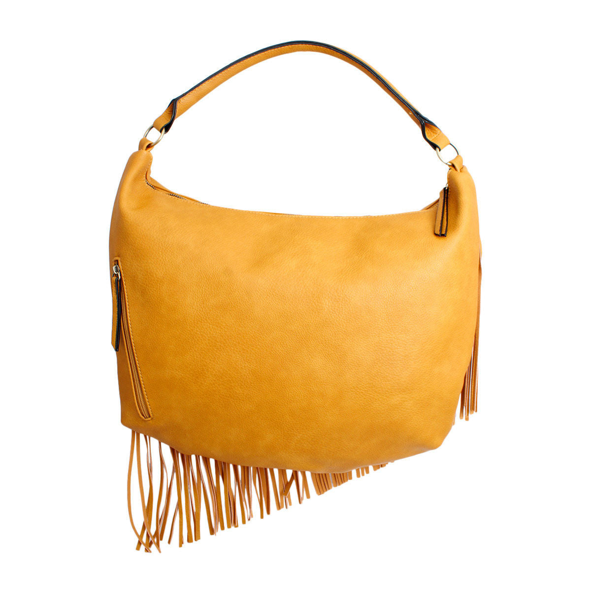 Purse Mustard Diagonal Fringe Hobo Bag for Women - Premium Wholesale Fashion Accessories from Pinktown - Just $56! Shop now at chiquestyles