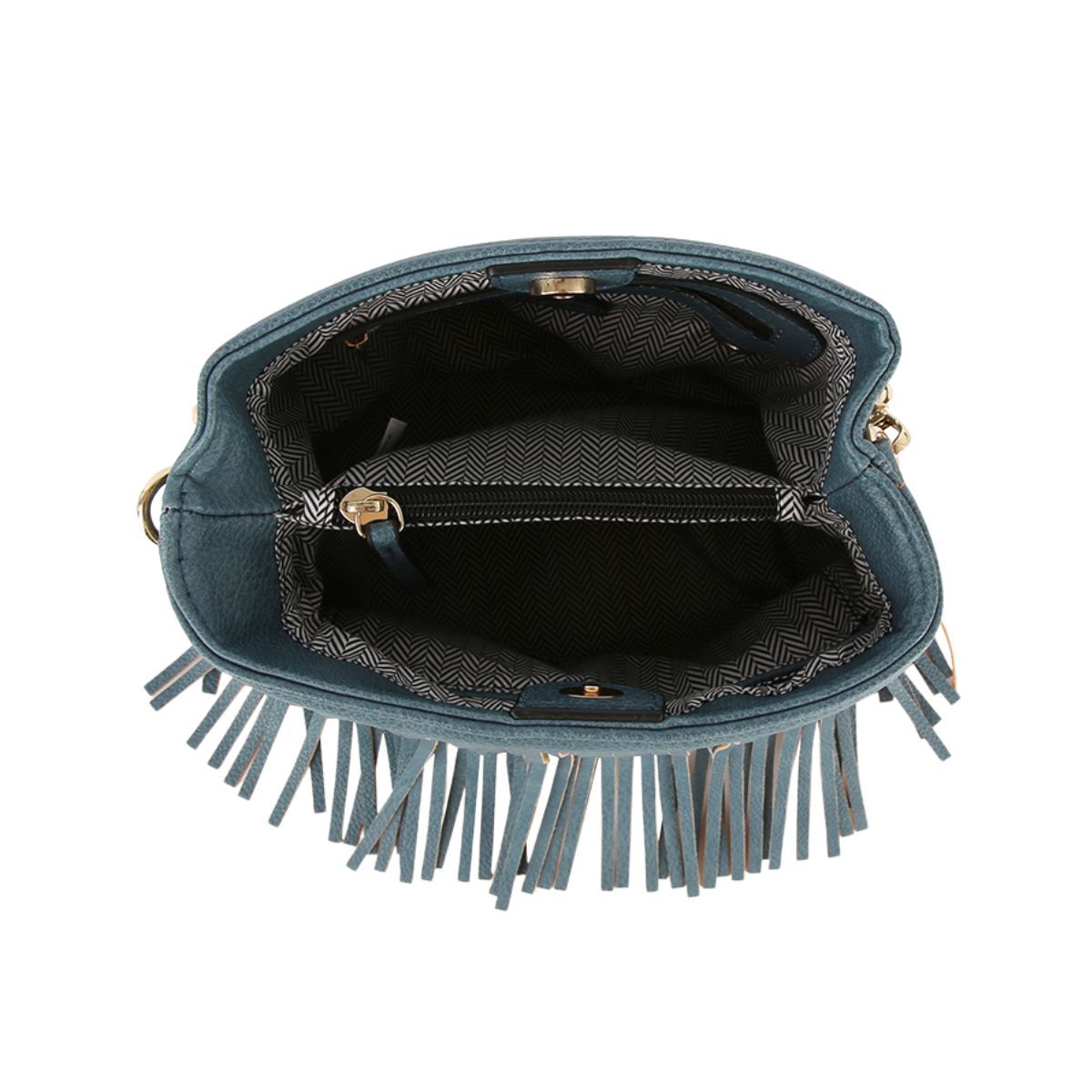 Purse Denim Blue Leather Fringe Bag for Women - Premium Wholesale Fashion Accessories from Pinktown - Just $56! Shop now at chiquestyles