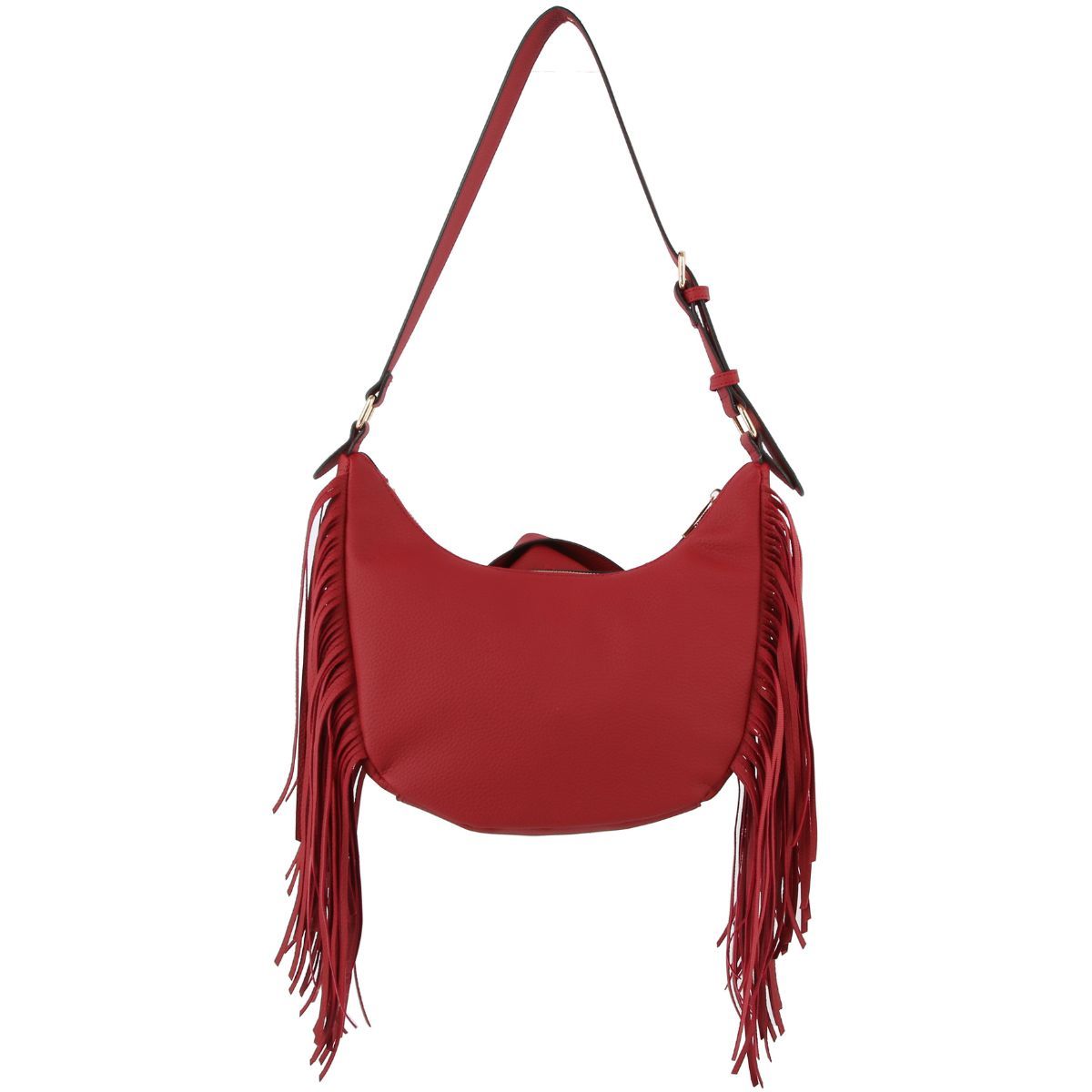 Wine Moto Fringe Shoulder Bag|11.4 x 11.8 x 3.5 inches - Premium Wholesale Fashion Accessories from Pinktown - Just $64! Shop now at chiquestyles