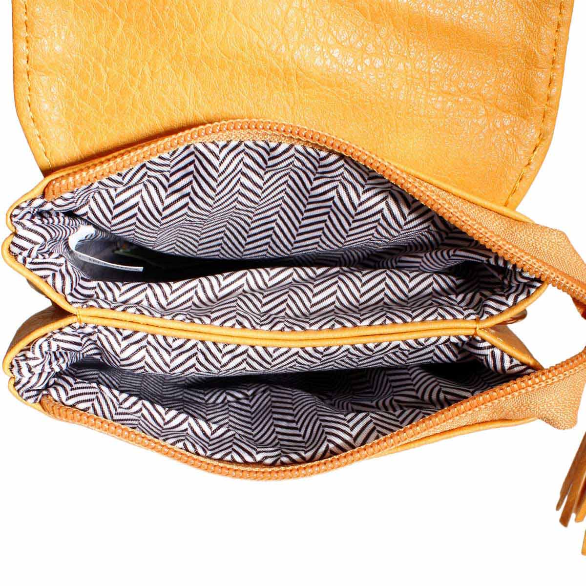 Mustard Flap Snap Mobile Crossbody|7.5 x 5.12 x 1 inches - Premium Wholesale Fashion Accessories from Pinktown - Just $23! Shop now at chiquestyles