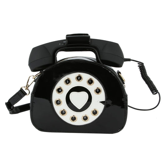 Black Rotary Phone AUX Bag|8.4 x 6.5 x 4 inches - Premium Wholesale Fashion Accessories from Pinktown - Just $53! Shop now at chiquestyles