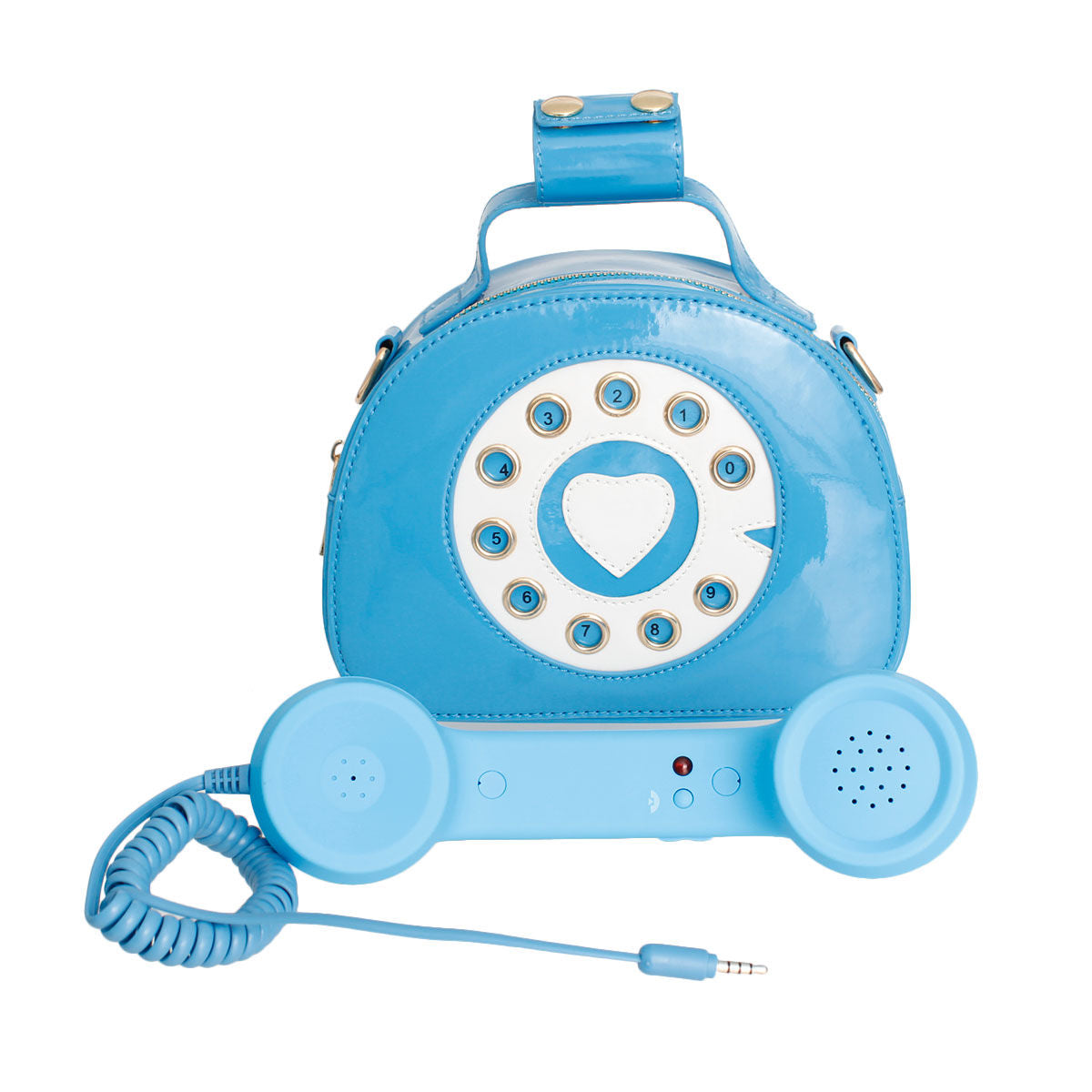 Blue Rotary Phone AUX Bag|8.4 x 6.5 x 4 inches - Premium Wholesale Fashion Accessories from Pinktown - Just $53! Shop now at chiquestyles