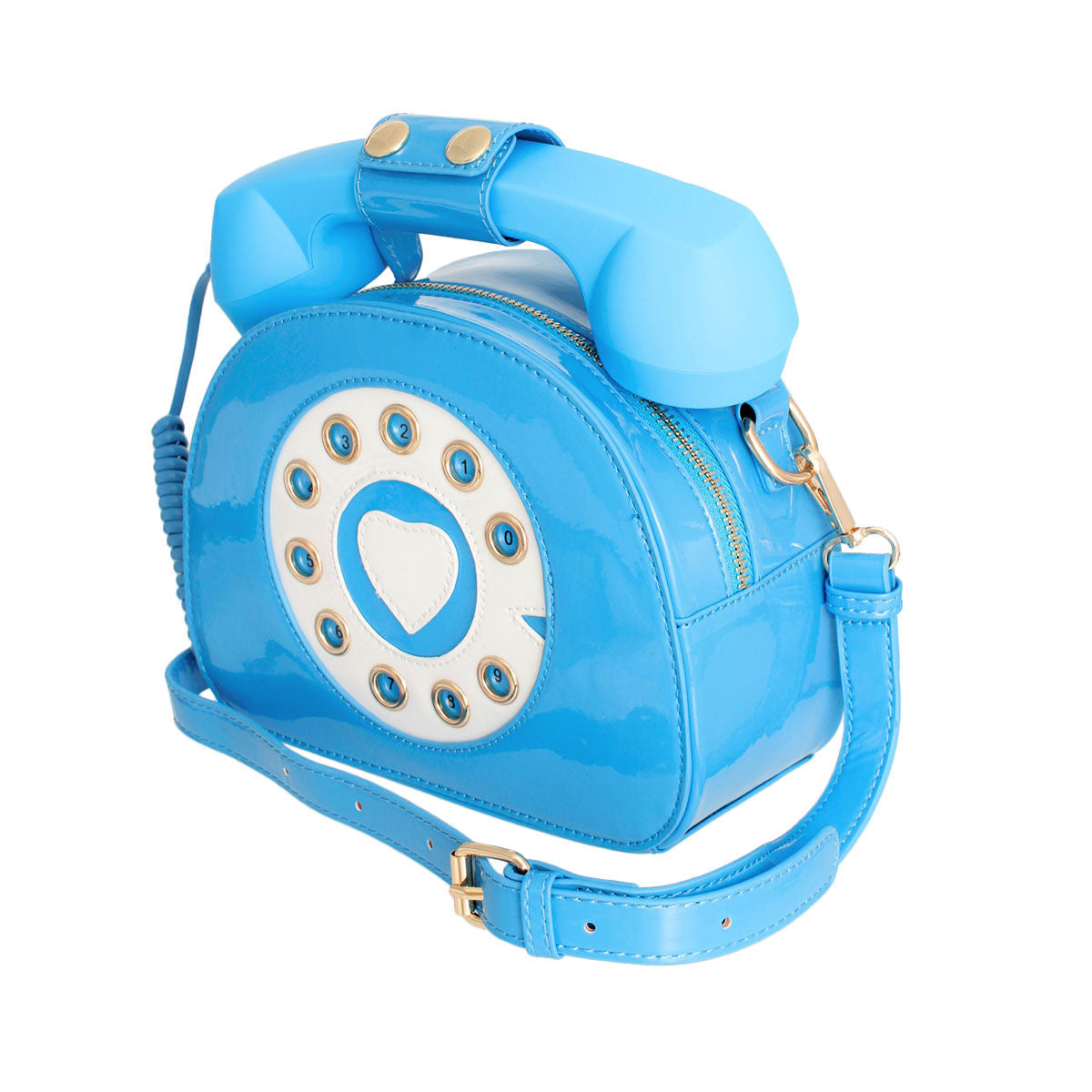 Blue Rotary Phone AUX Bag|8.4 x 6.5 x 4 inches - Premium Wholesale Fashion Accessories from Pinktown - Just $53! Shop now at chiquestyles