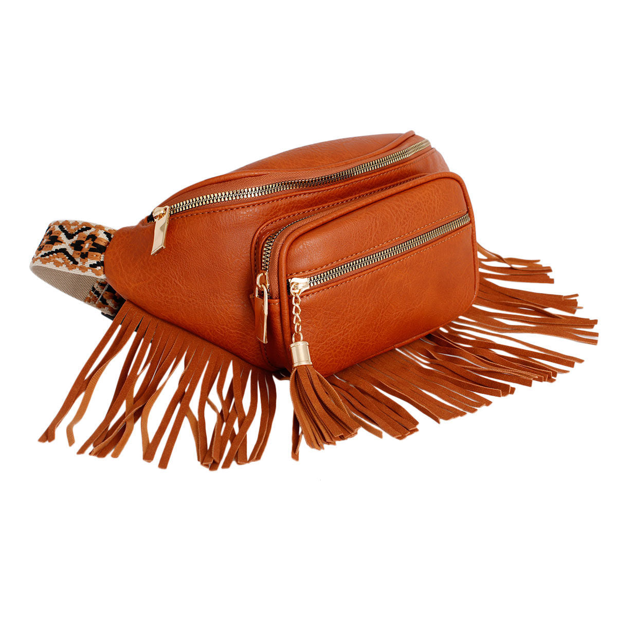 Brown Fringe Fanny Pack|13 x 5.75 x 2 inches - Premium Wholesale Fashion Accessories from Pinktown - Just $46! Shop now at chiquestyles