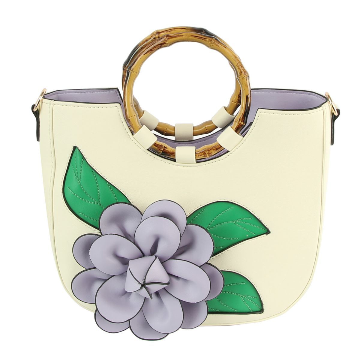 Lavender Flower Bamboo Bag|11.2 x 9.5 x 3.25 inches - Premium Wholesale Fashion Accessories from Pinktown - Just $65! Shop now at chiquestyles