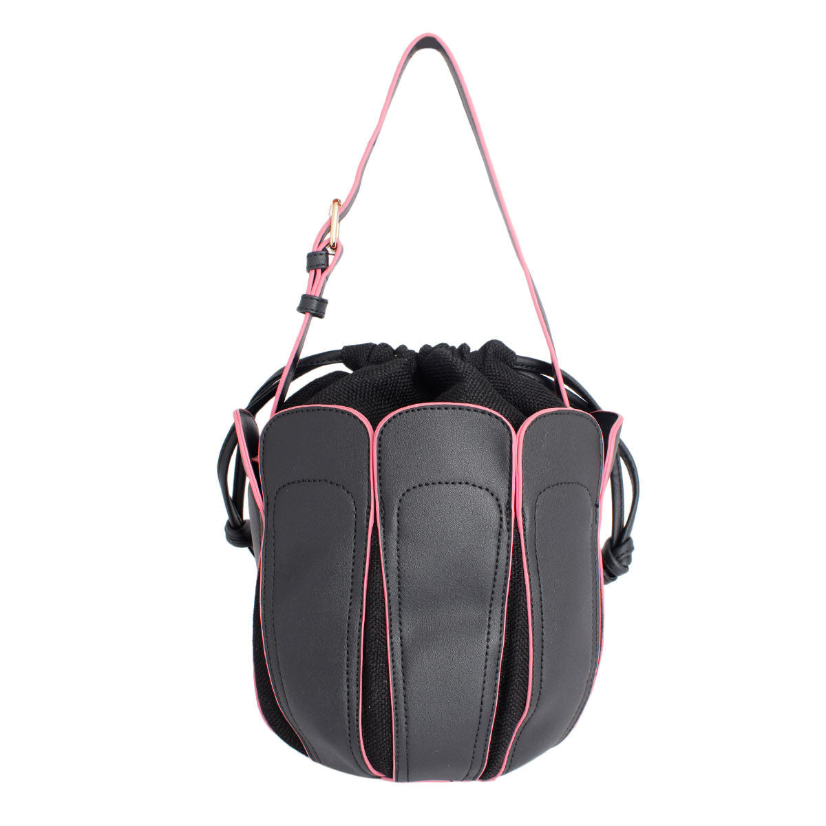 Black Tulip Bucket Bag|8.25 x 7.5 x 8 inches - Premium Wholesale Fashion Accessories from Pinktown - Just $41! Shop now at chiquestyles