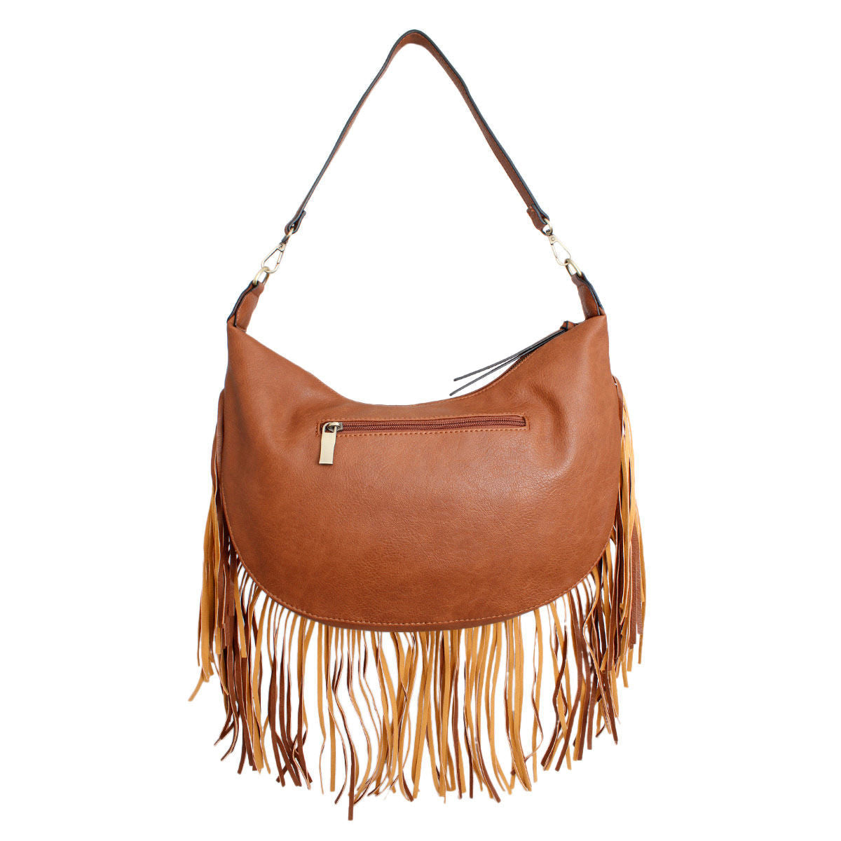 Purse Brown Round Fringe Hobo Bag for Women - Premium Wholesale Fashion Accessories from Pinktown - Just $60! Shop now at chiquestyles