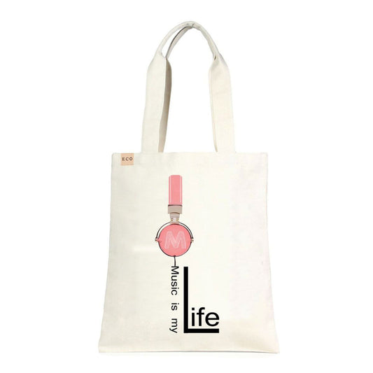 Pink Music is My Life Eco Tote|15.75 x 13.75 inches - Premium Wholesale Fashion Accessories from Pinktown - Just $13! Shop now at chiquestyles