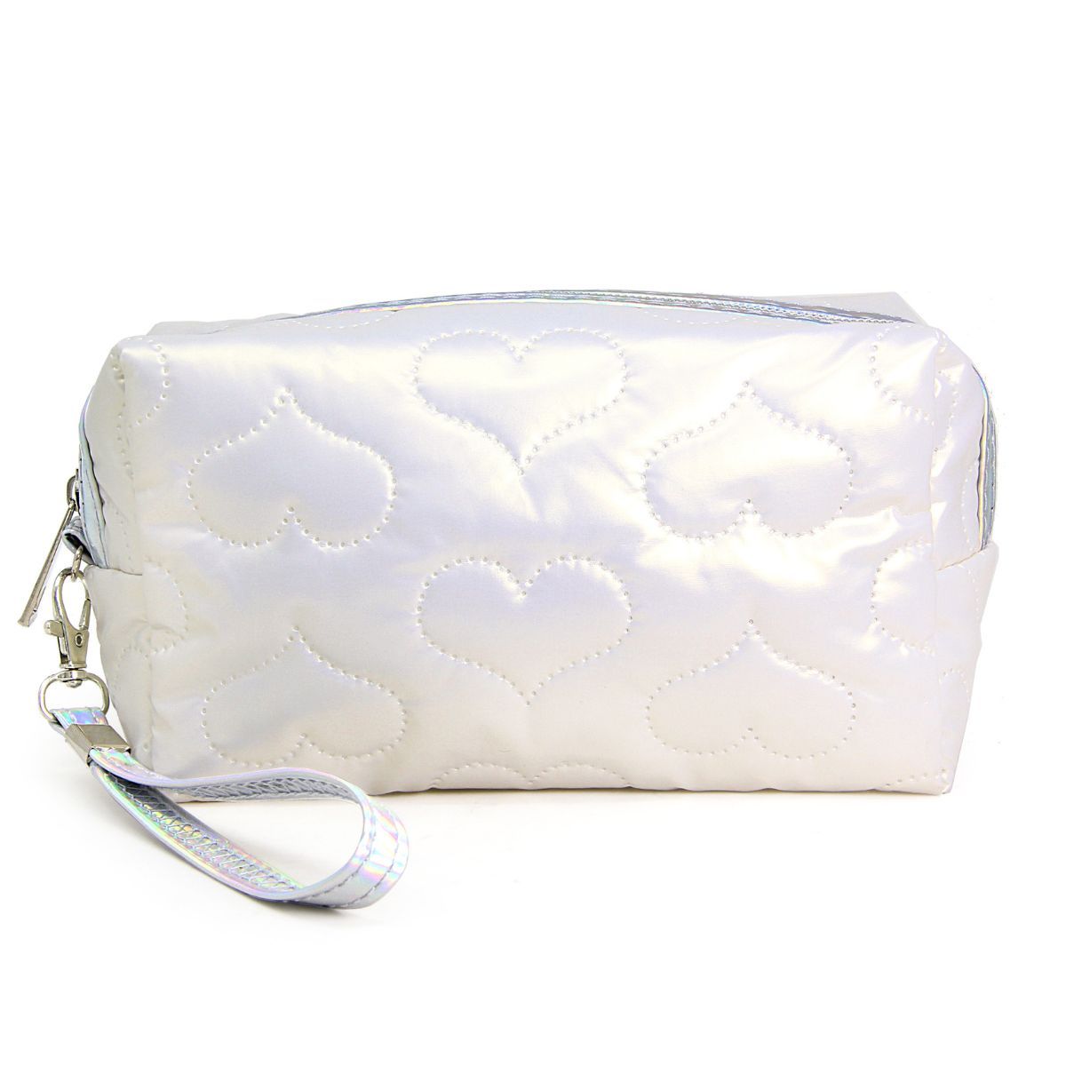 White Heart Puffer Pouch|9 x 4.3 x 2.7 inches - Premium Wholesale Fashion Accessories from Pinktown - Just $12! Shop now at chiquestyles