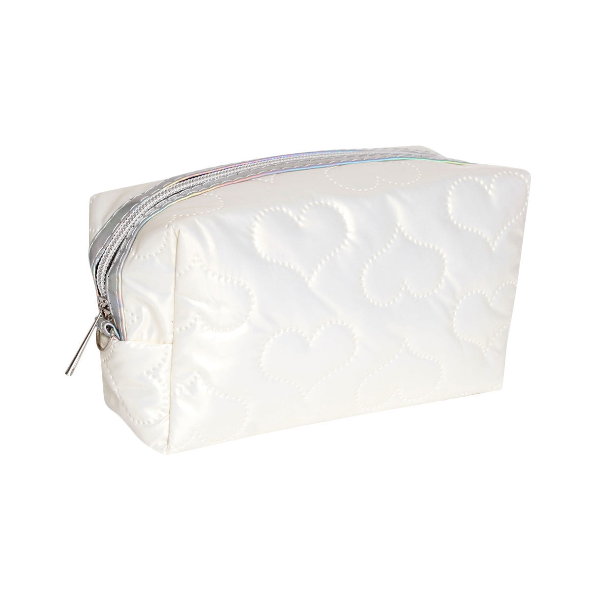 White Heart Puffer Pouch|9 x 4.3 x 2.7 inches - Premium Wholesale Fashion Accessories from Pinktown - Just $12! Shop now at chiquestyles