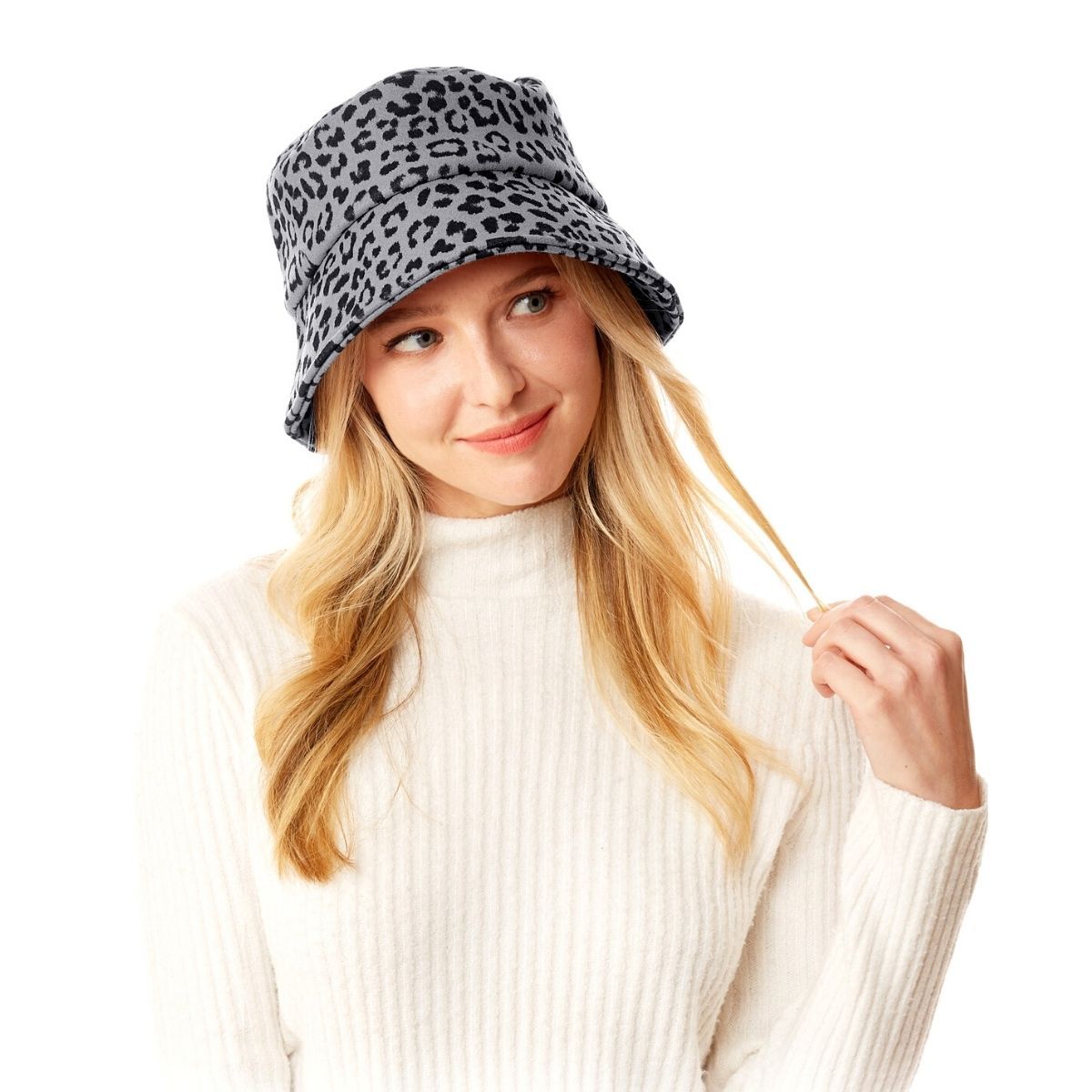 Gray Leopard Print Bucket Hat|One Size - Premium Wholesale Fashion Accessories from Pinktown - Just $19! Shop now at chiquestyles