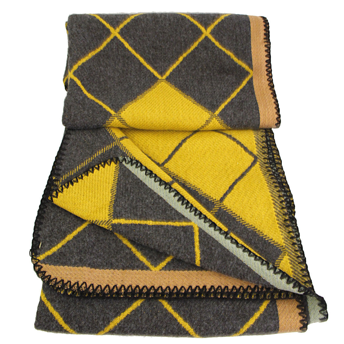Mustard and Gray Plaid Knit Ruana|50.4 x 59 inches - Premium Wholesale Fashion Accessories from Pinktown - Just $44! Shop now at chiquestyles