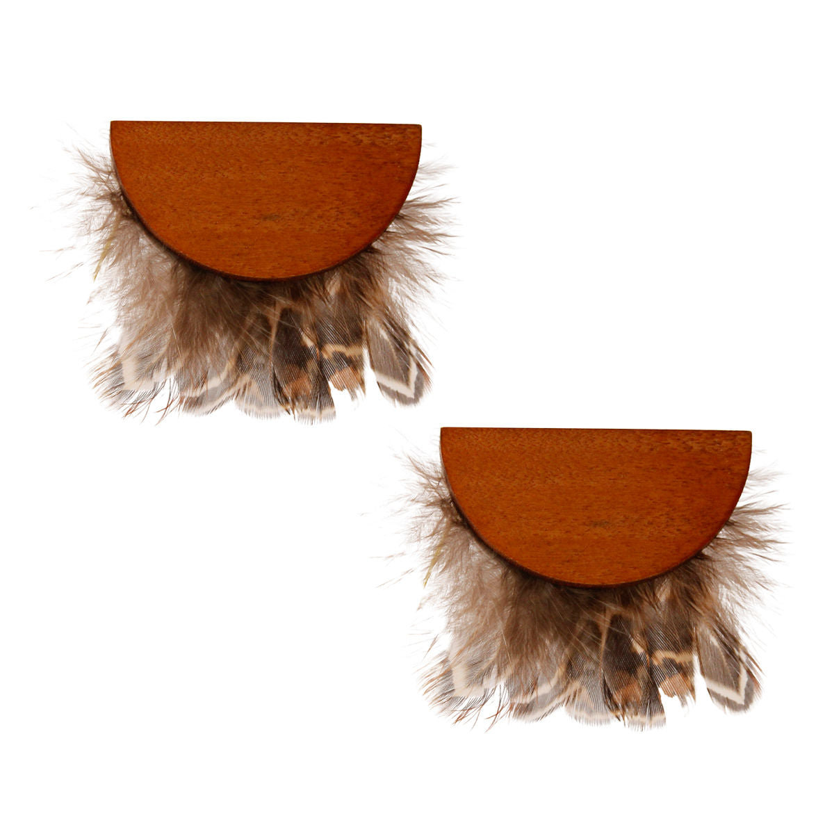 Wood and Feather Earrings|1.75 inches - Premium Wholesale Jewelry from Pinktown - Just $11! Shop now at chiquestyles