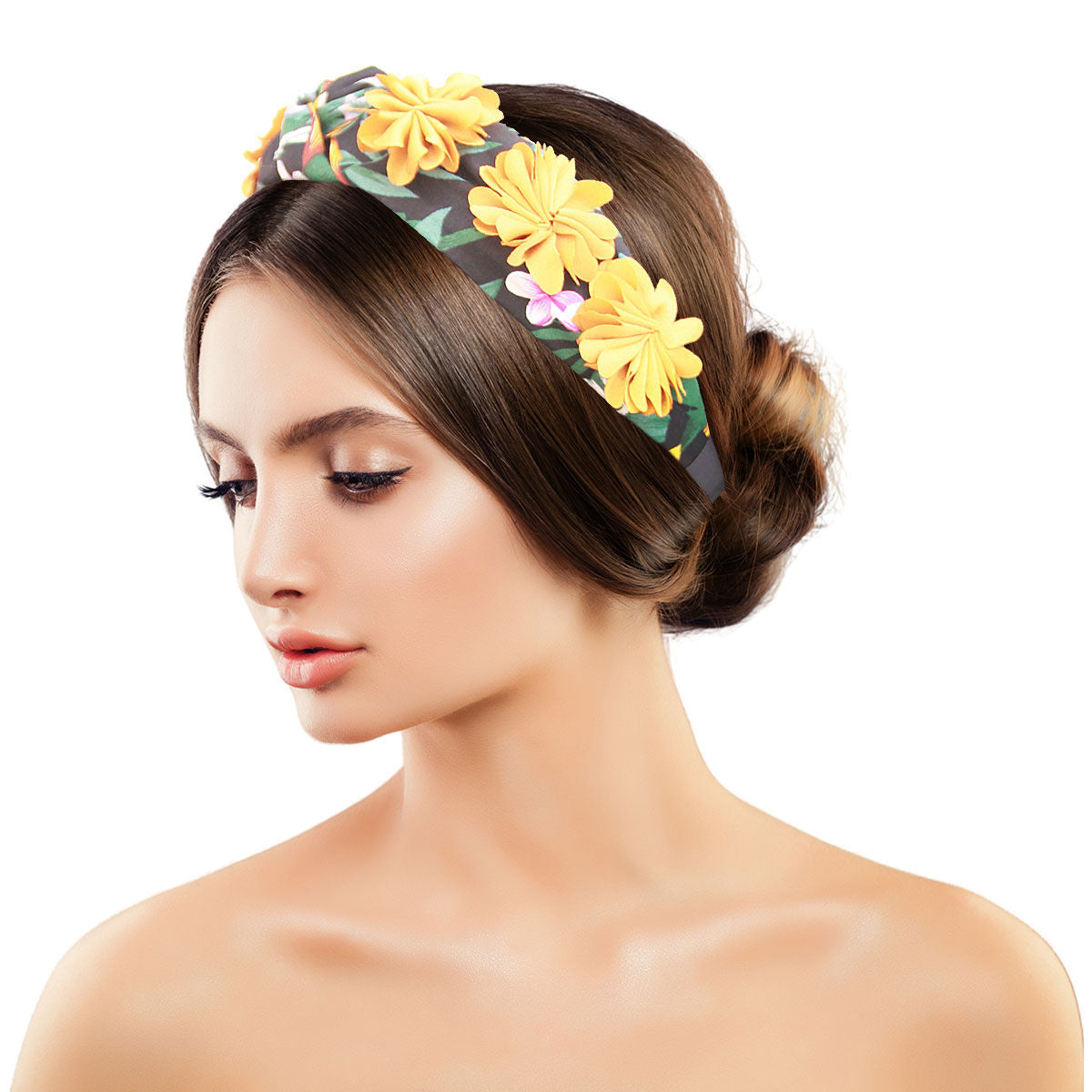 Mustard Flower White Headband|Adjustable - Premium Wholesale Fashion Accessories from Pinktown - Just $19! Shop now at chiquestyles