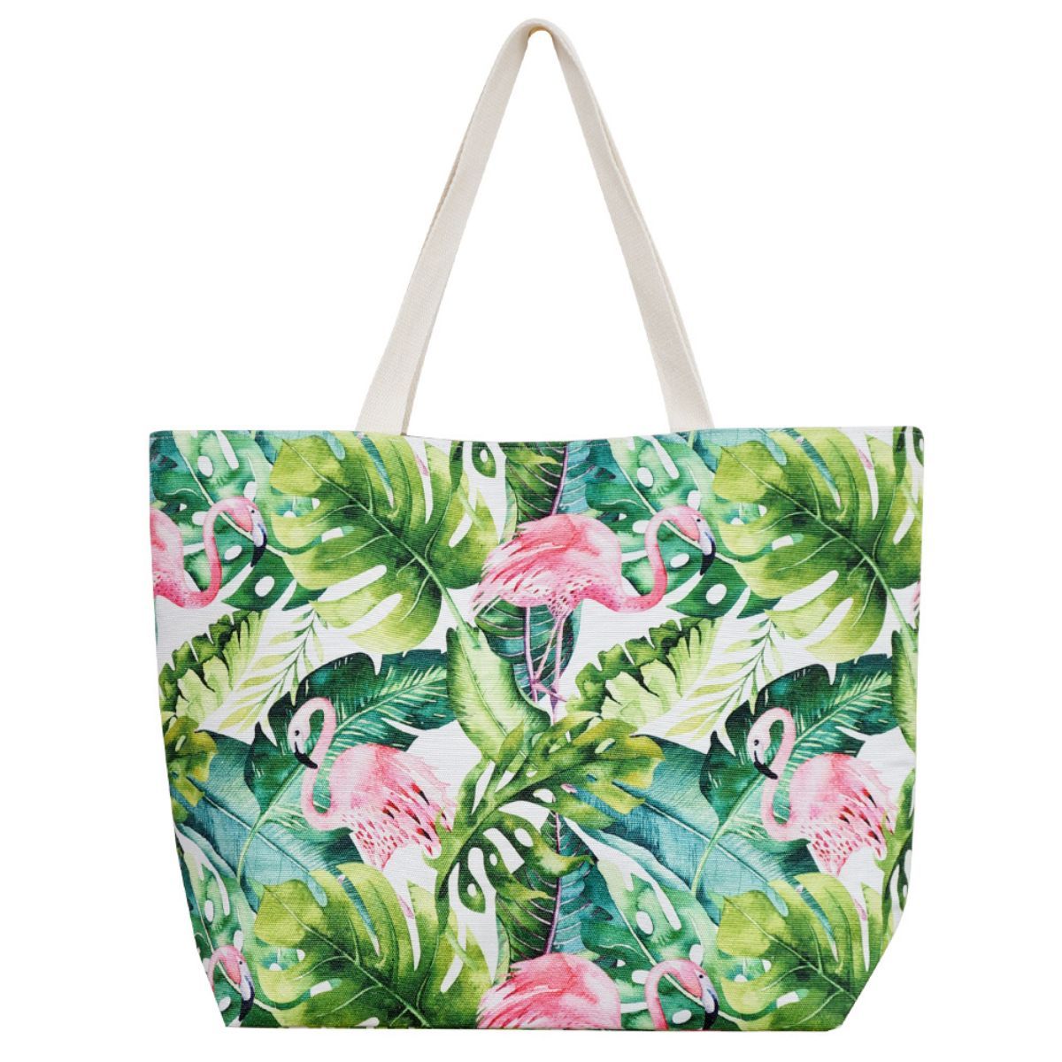 Tropical Flamingo Beach Tote|20 x 15 x 5 inches - Premium Wholesale Fashion Accessories from Pinktown - Just $19! Shop now at chiquestyles