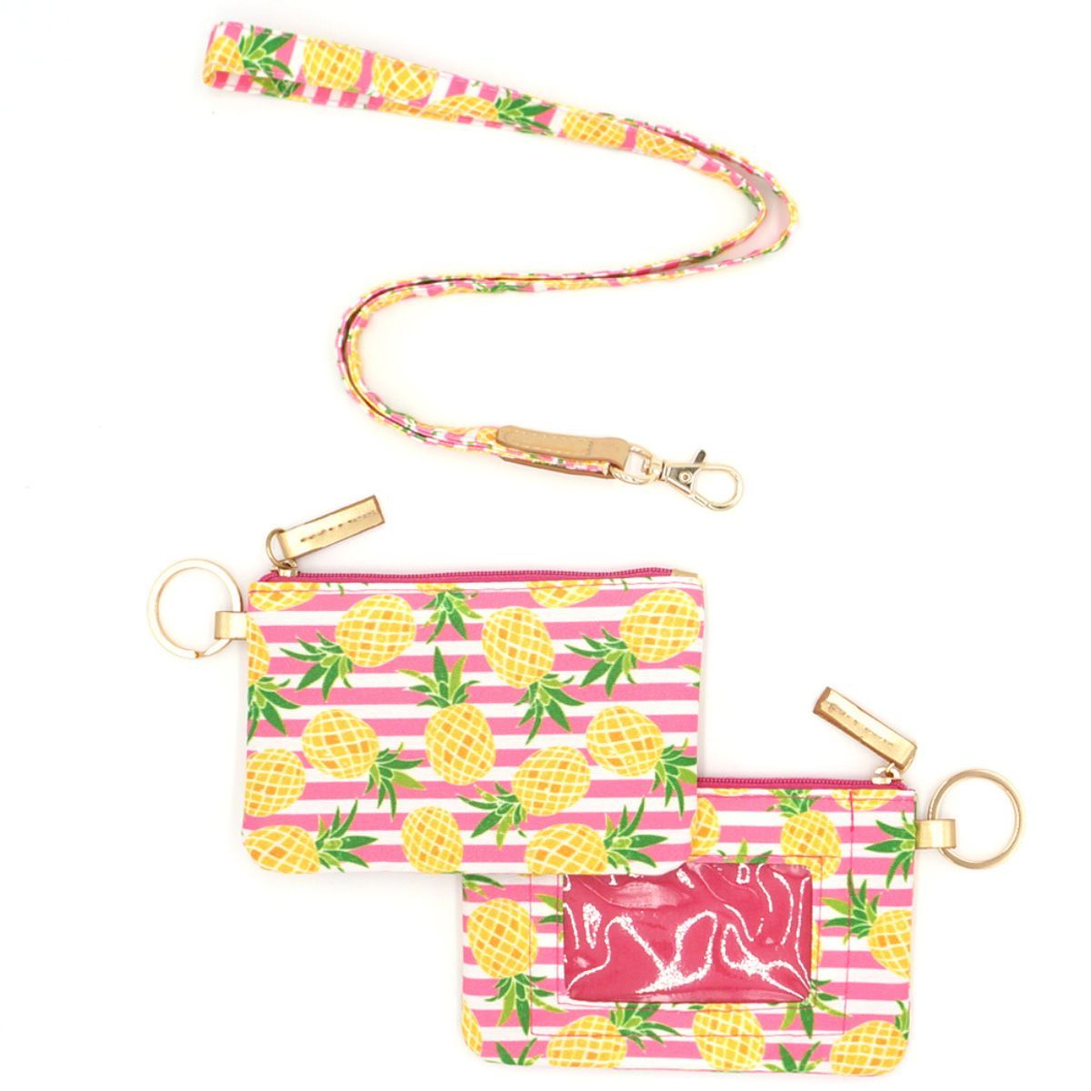 Pink Pineapple ID Wallet|5.25 x 3.5 inches - Premium Wholesale Fashion Accessories from Pinktown - Just $11! Shop now at chiquestyles