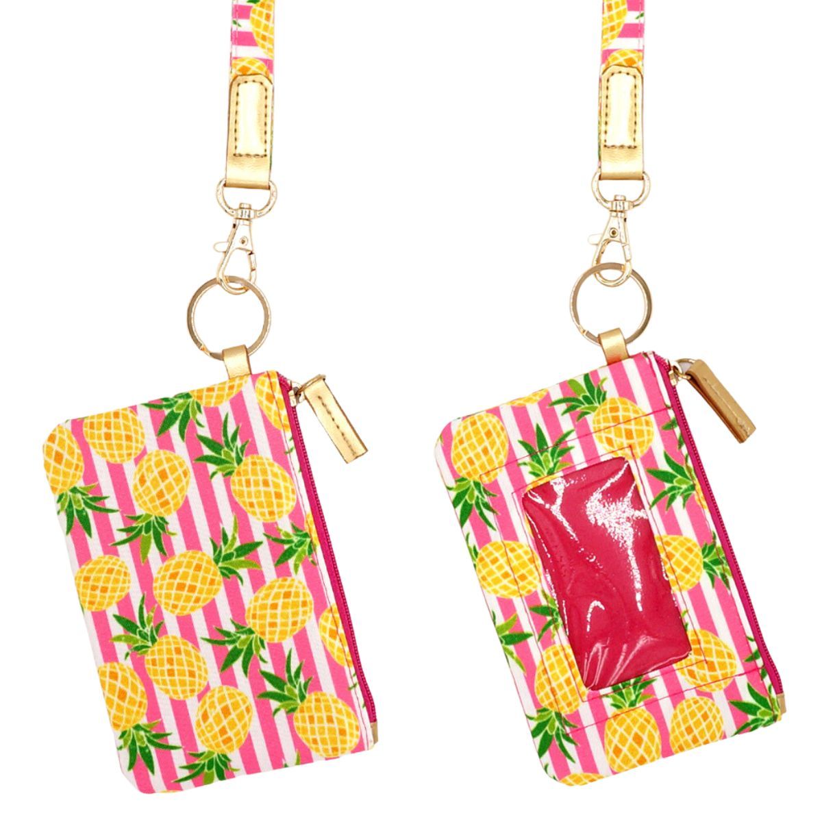 Pink Pineapple ID Wallet|5.25 x 3.5 inches - Premium Wholesale Fashion Accessories from Pinktown - Just $11! Shop now at chiquestyles