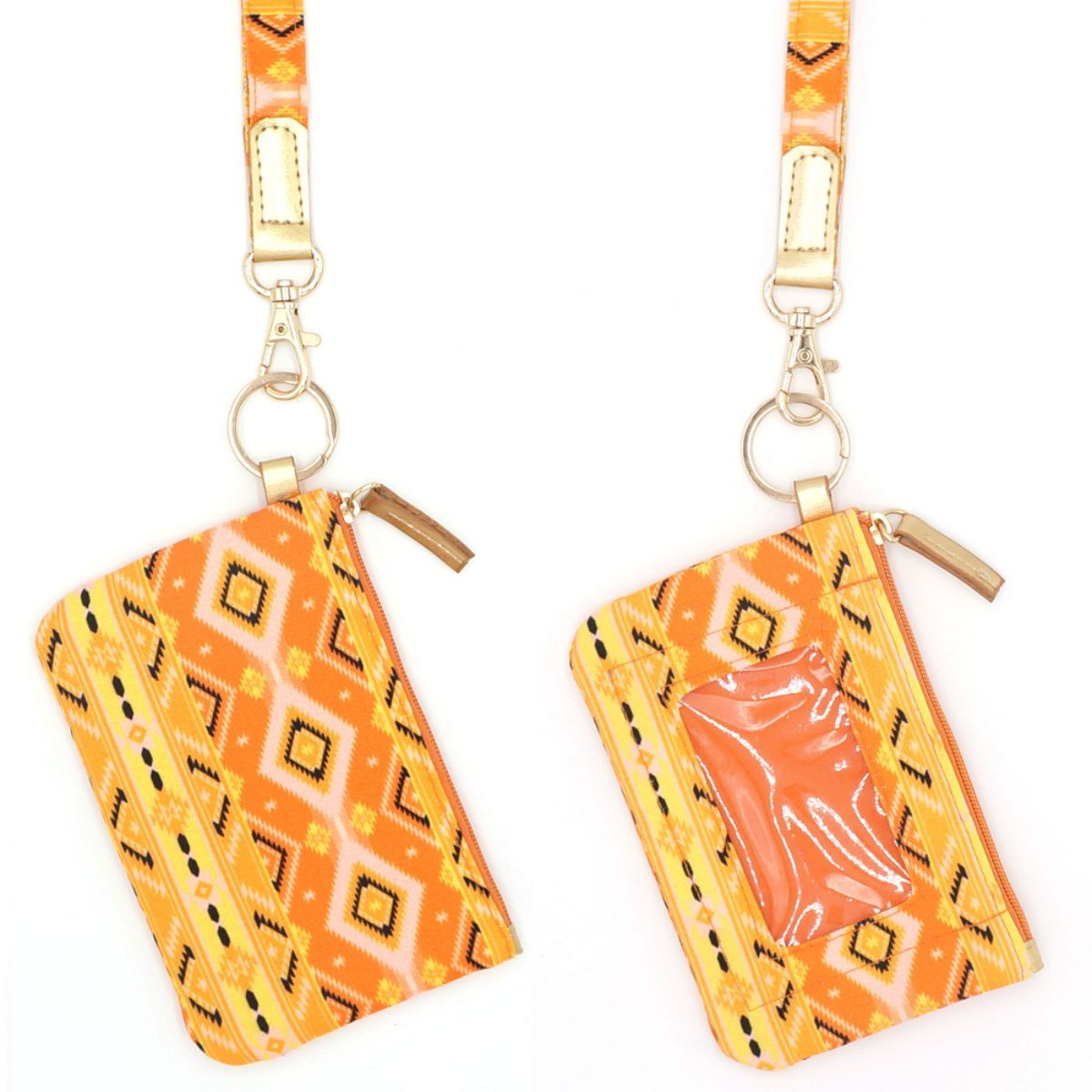 Orange Aztec Tribal ID Wallet|5.25 x 3.5 inches - Premium Wholesale Fashion Accessories from Pinktown - Just $11! Shop now at chiquestyles