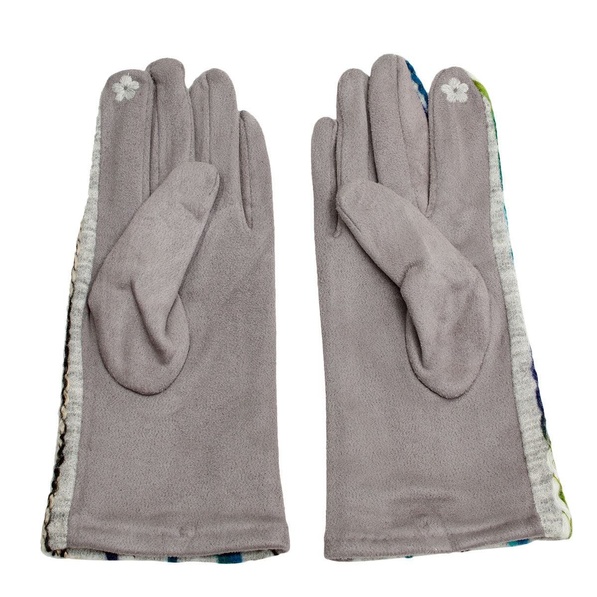 Gray Embroidered Stripe Touch Gloves|One Size - Premium Wholesale Boutique Clothing from Pinktown - Just $15! Shop now at chiquestyles