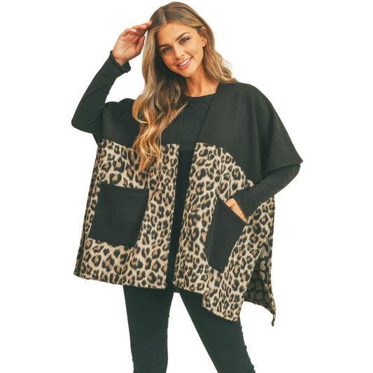 Taupe Leopard Pocket Kimono|36 x 27.5 inches - Premium Wholesale Boutique Clothing from Pinktown - Just $47! Shop now at chiquestyles