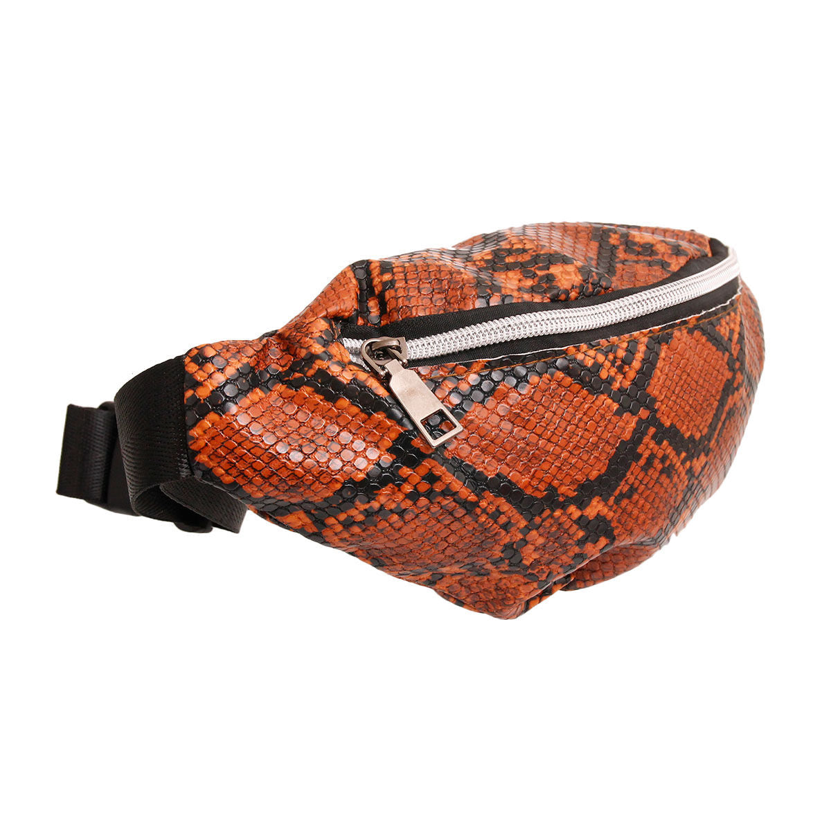 Brown Snake Skin Fanny Pack|11.5 x 5.75 x 2.5 inches - Premium Wholesale Fashion Accessories from Pinktown - Just $13! Shop now at chiquestyles