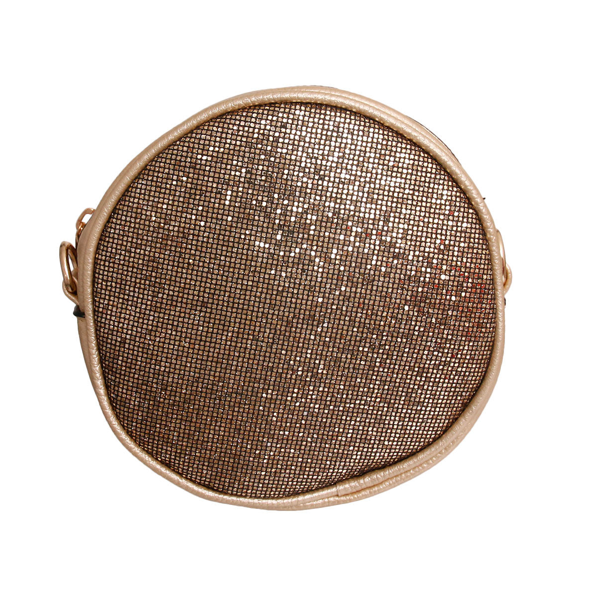 Gold Glitter Circle Crossbody Fanny|6.5 x 2 inches - Premium Wholesale Fashion Accessories from Pinktown - Just $31! Shop now at chiquestyles