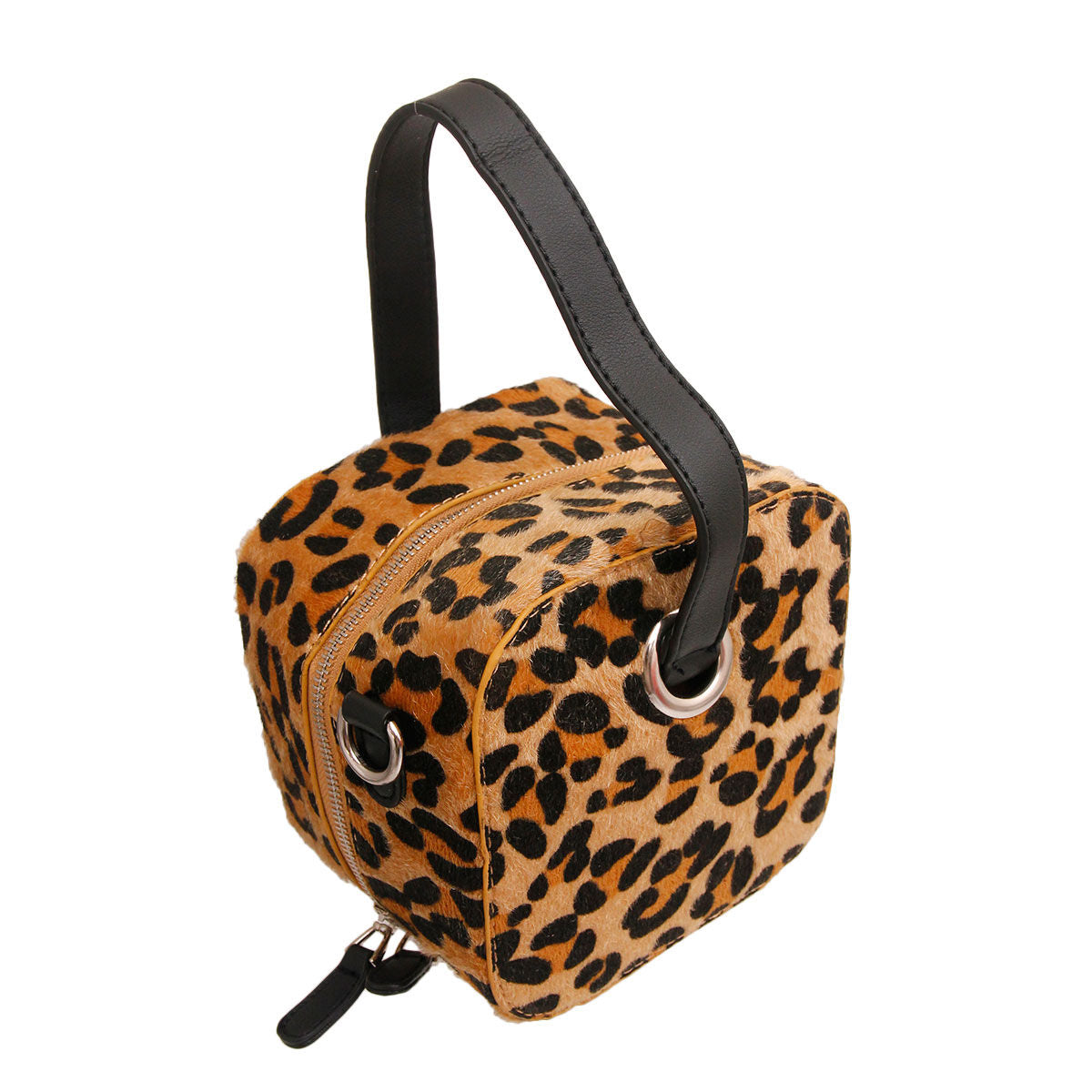 Leopard Fur Cube Handbag|6 x 6 x 5 inches - Premium Wholesale Fashion Accessories from Pinktown - Just $44! Shop now at chiquestyles