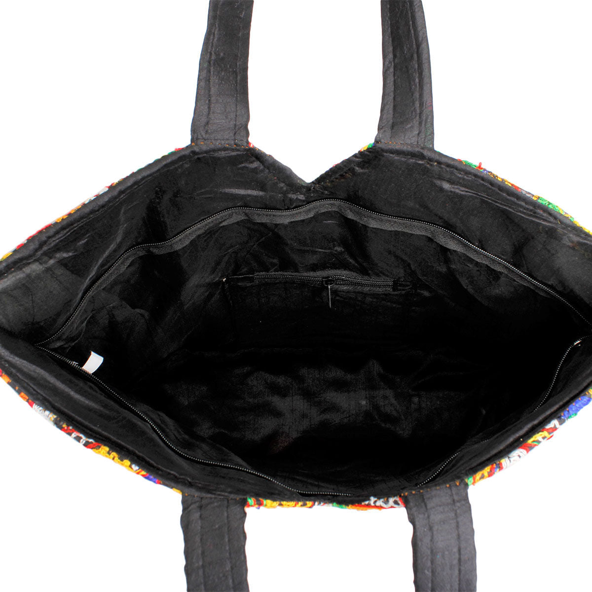 Black Tribal Embroidered Tote|13.75 x 14.25 x 5.25 inches - Premium Wholesale Fashion Accessories from Pinktown - Just $36! Shop now at chiquestyles