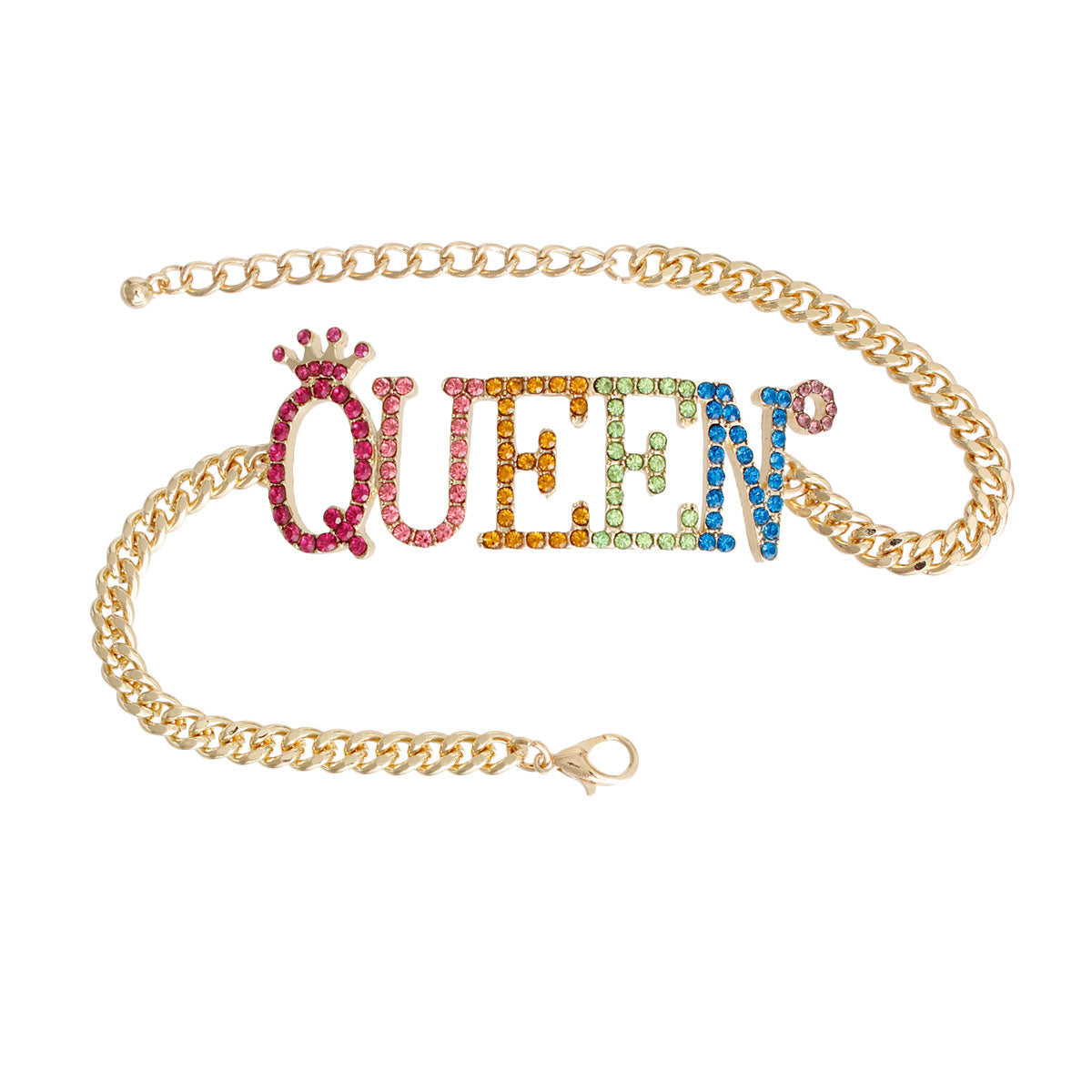 Multi Color Queen Stone Anklet|10 inches - Premium Wholesale Jewelry from Pinktown - Just $12! Shop now at chiquestyles