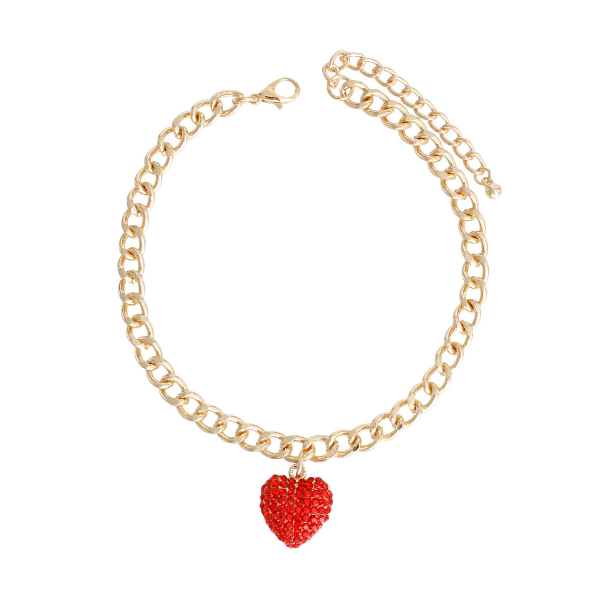 Gold Red Heart Anklet|10 inches - Premium Wholesale Jewelry from Pinktown - Just $8! Shop now at chiquestyles