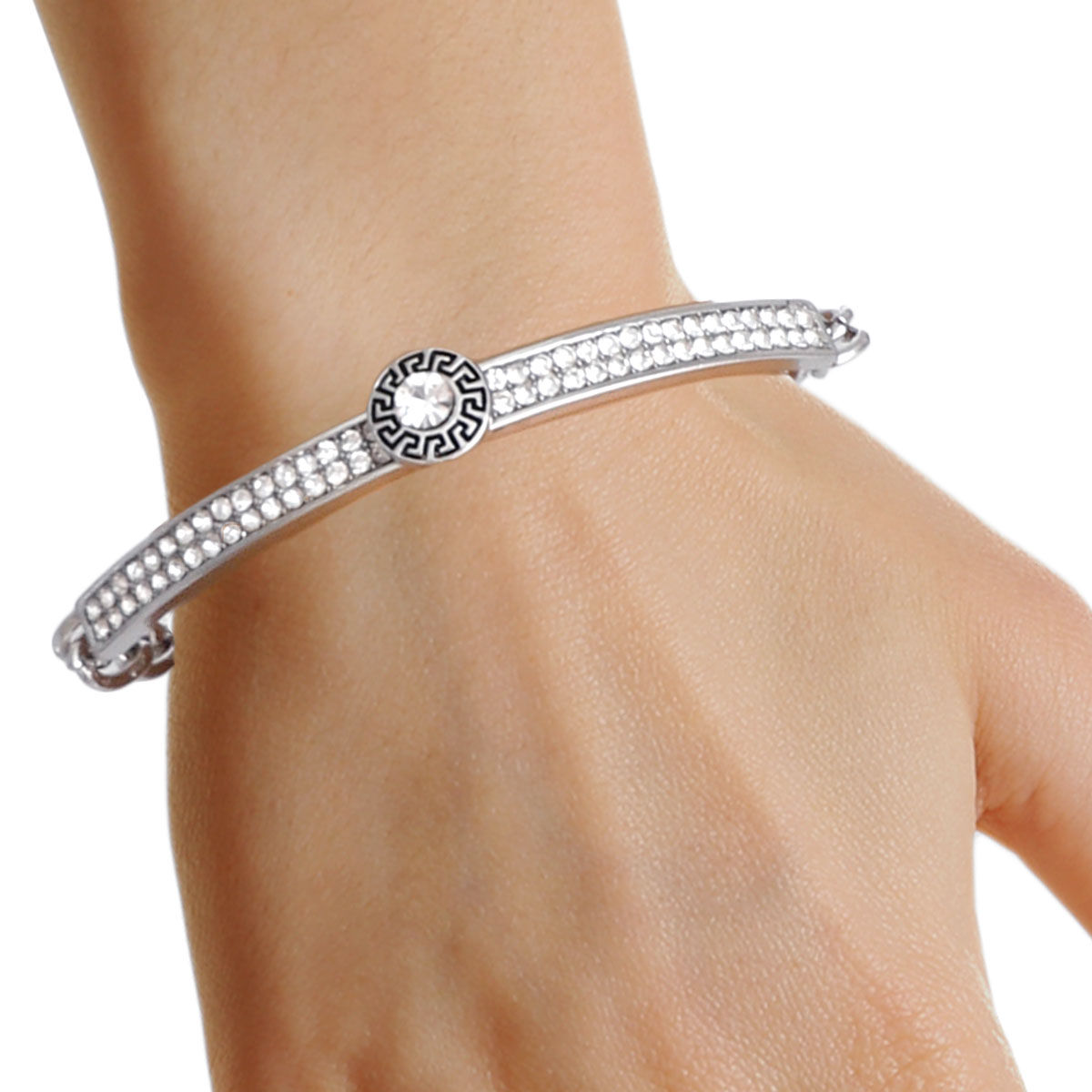 Designer Silver Half Chain Bangle|8 inches - Premium Wholesale Jewelry from Pinktown - Just $12! Shop now at chiquestyles