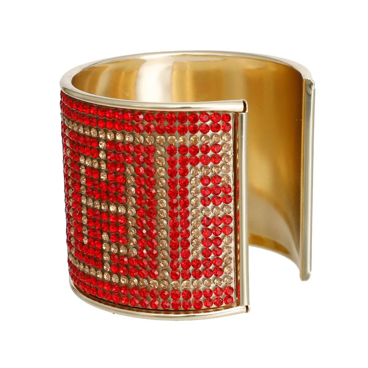 Red Greek Key Designer Gold Cuff|Adjustable - Premium Wholesale Jewelry from Pinktown - Just $9! Shop now at chiquestyles