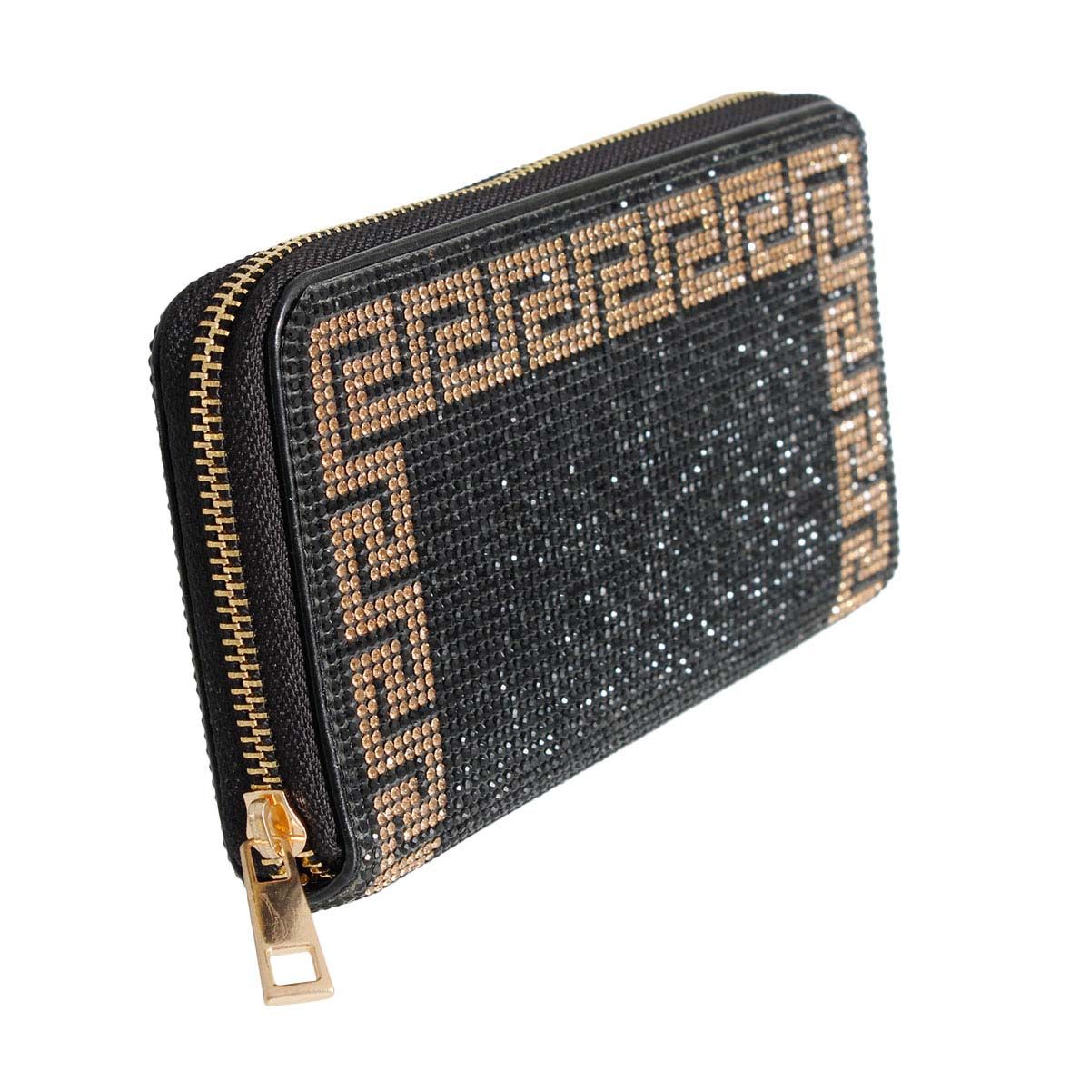 Gold Greek Key Designer Wallet|7.5 x 4 x 1.25 inches - Premium Wholesale Fashion Accessories from Pinktown - Just $30! Shop now at chiquestyles