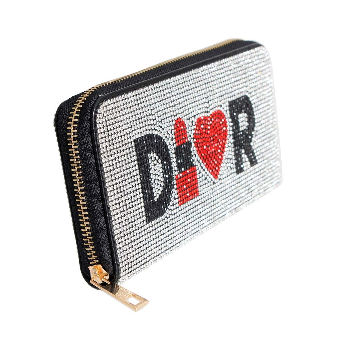 Clear Stone D Designer Wallet|7.5 x 4 x 1.25 inches - Premium Wholesale Fashion Accessories from Pinktown - Just $30! Shop now at chiquestyles