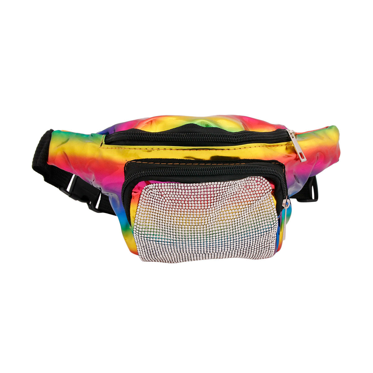 Rainbow Rhinestone Fanny Pack|12 x 5.75 x 3 inches - Premium Wholesale Fashion Accessories from Pinktown - Just $16! Shop now at chiquestyles