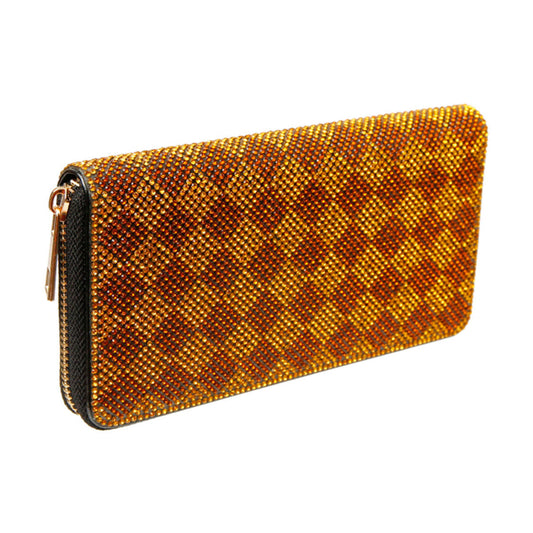 Harlequin Rhinestone Zippered Wallet|7.5 x 4 x 1.25 inches - Premium Wholesale Fashion Accessories from Pinktown - Just $30! Shop now at chiquestyles