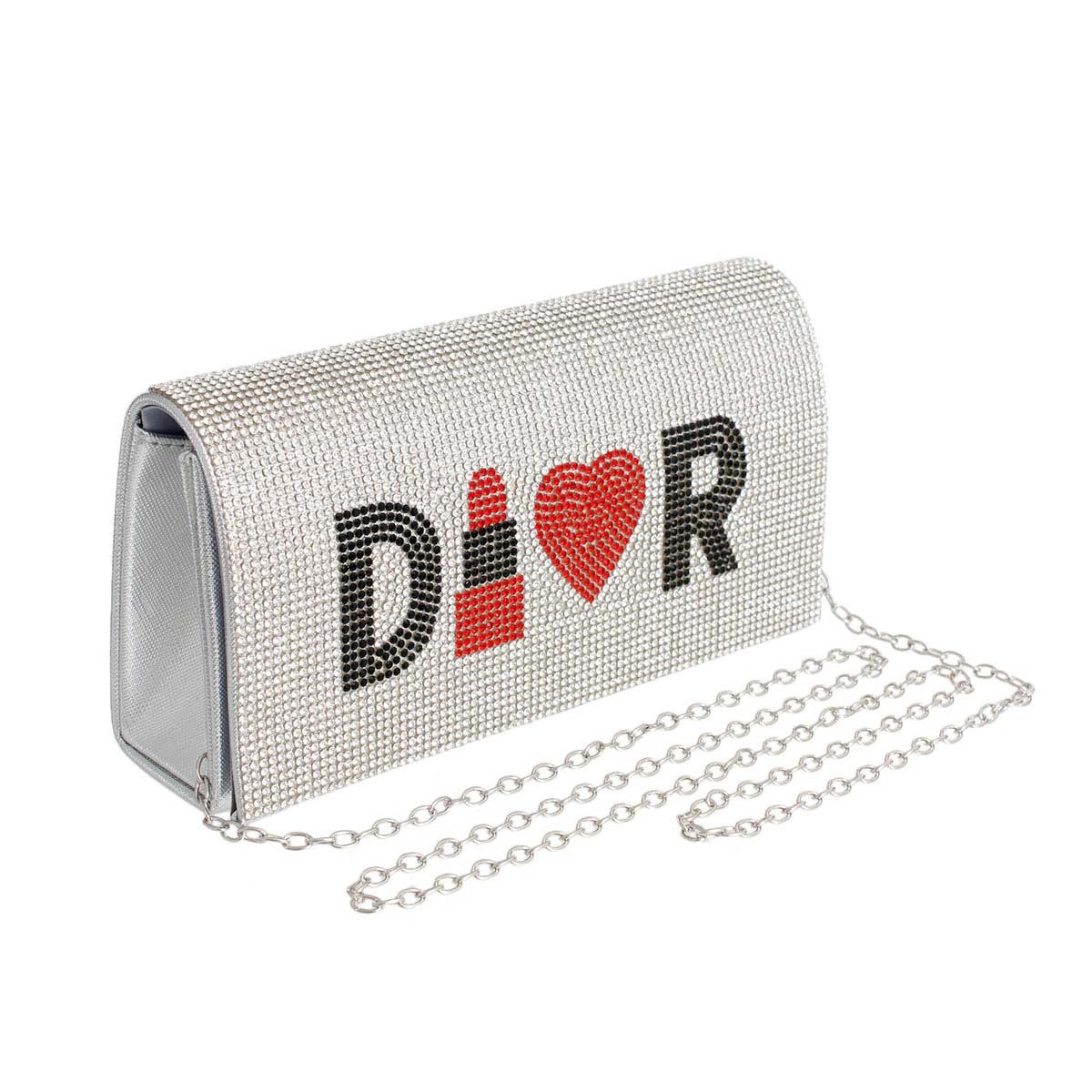 Designer Lipstick Silver Flap Clutch|8 x 4 x 2 inches - Premium Wholesale Fashion Accessories from Pinktown - Just $28! Shop now at chiquestyles