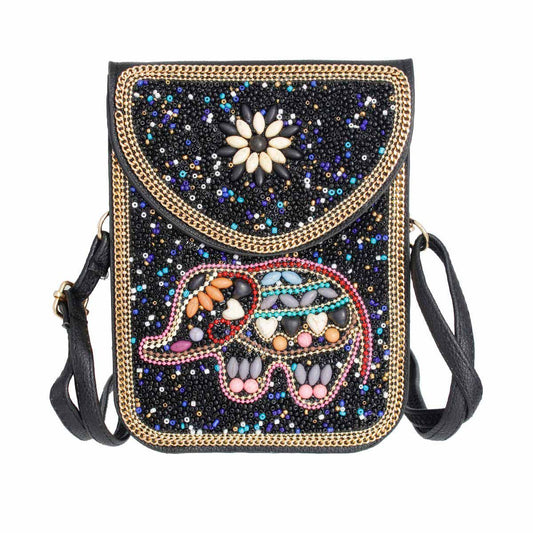 Elephant Beaded Phone Crossbody|7 x 5.25 x 1 inch - Premium Wholesale Fashion Accessories from Pinktown - Just $36! Shop now at chiquestyles