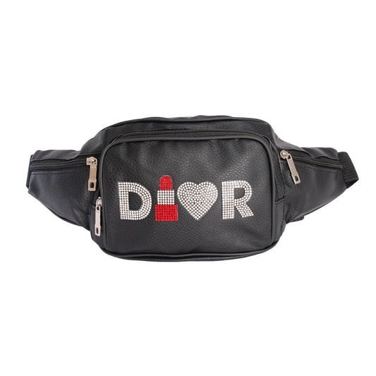 Black 4 Pocket D Fanny Pack|14 x 5 x 2 inches - Premium Wholesale Fashion Accessories from Pinktown - Just $17! Shop now at chiquestyles