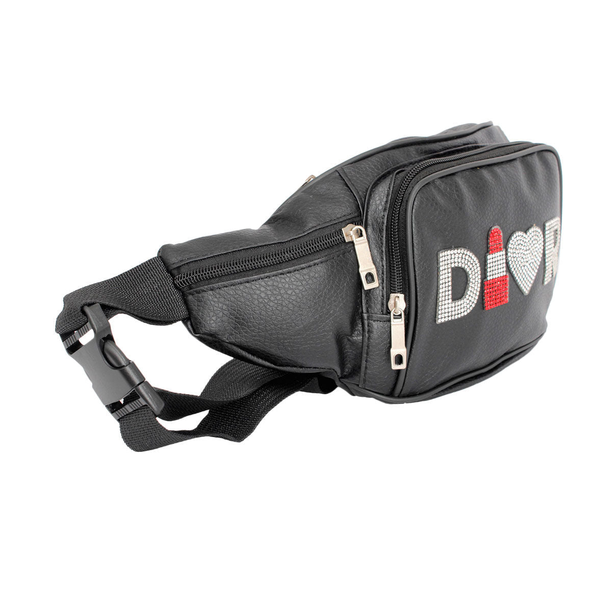 Black 4 Pocket D Fanny Pack|14 x 5 x 2 inches - Premium Wholesale Fashion Accessories from Pinktown - Just $17! Shop now at chiquestyles