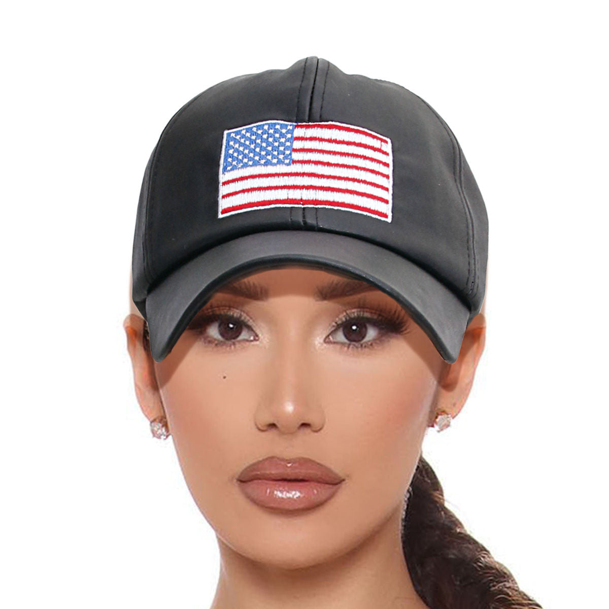 Patriotic Emroidered Black Hat|Adjustable - Premium Wholesale Fashion Accessories from Pinktown - Just $10! Shop now at chiquestyles