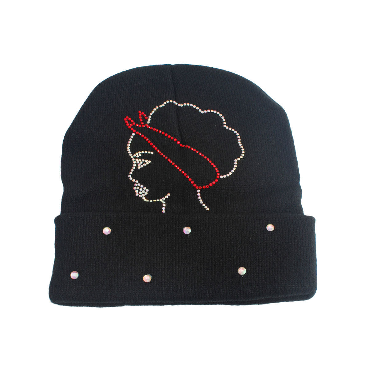 Black Bling Afro Beanie|Stretch to Fit - Premium  from Pinktown - Just $13! Shop now at chiquestyles